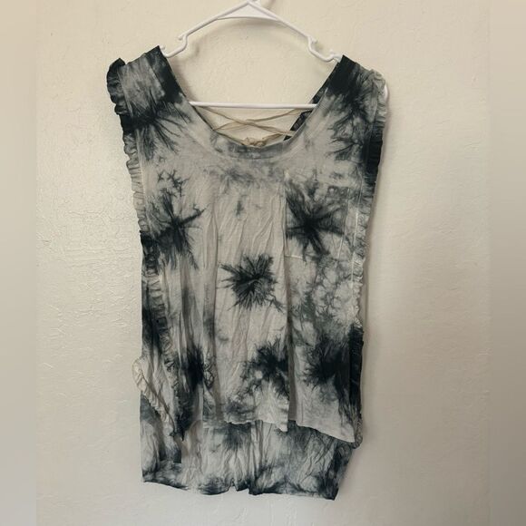 POL loose fitting ruffled sleeve top tie up back size medium - Picture 1 of 3